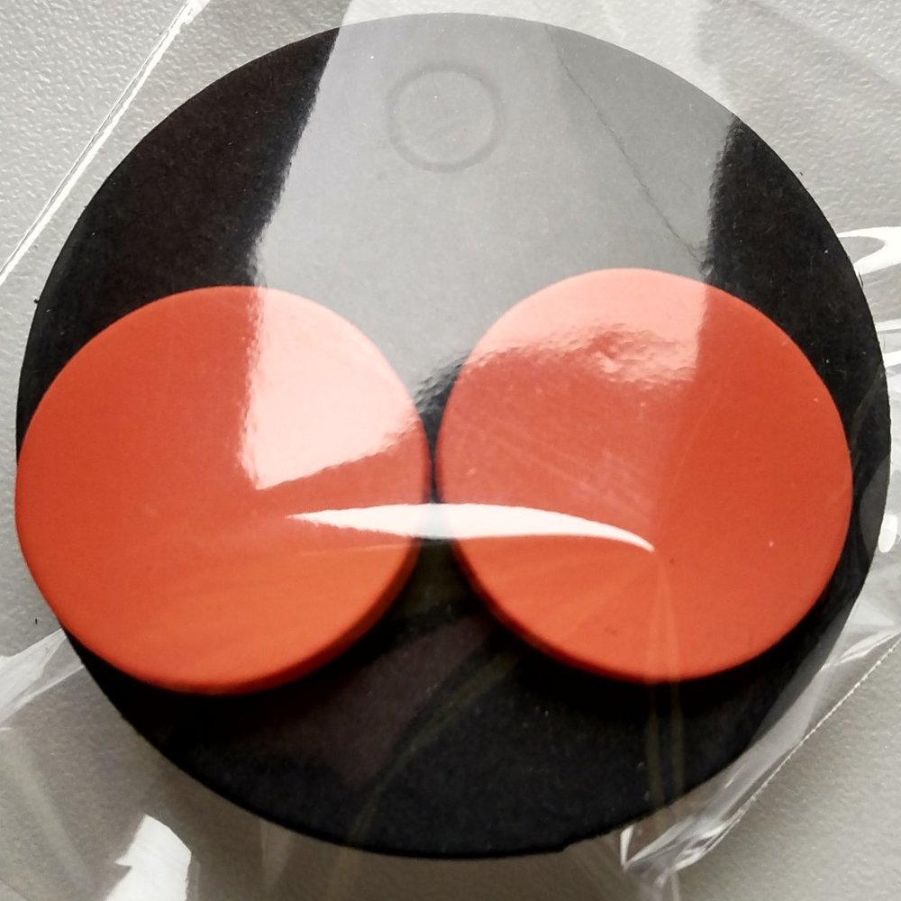 Orange Round Earrings